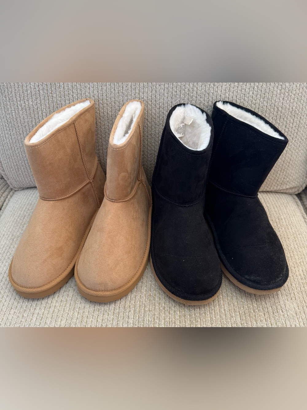 Classic Shearling-Lined Winter Boots - Tan and Black